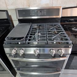 GE Profile 5 Burner Convectional Double Oven Stainless Steel Gas Stove Range Estufa 