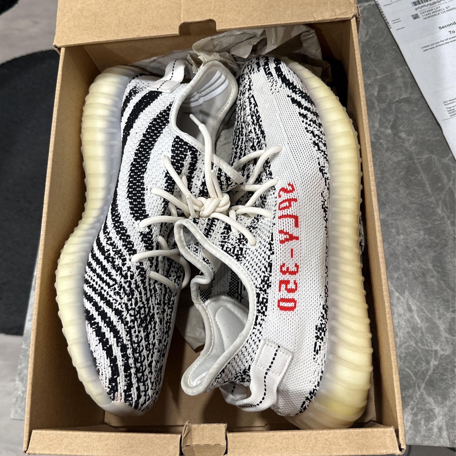 Yeezy 350 v2 zebra sz 11 Adidas Yeezy 350 V2 Zebra CP9654 White Black Red SPLY Kanye  main image 2