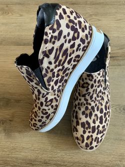 Leopard Wedge Tennis Shoes