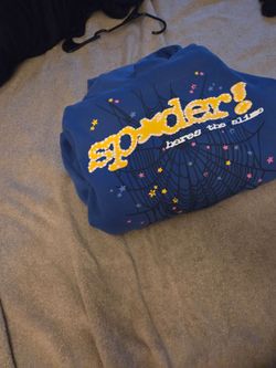Blue Sp5der hoodie Large tapn