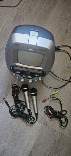 Craig CD+G Karaoke System equipped with a built in small CRT monitor screen black white picture