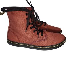 WOMENS Dr. MARTENS SHOREDITCH BURGUNDY BRICK RED 7 Eye Boots! Size 8