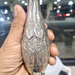 Antique elegant silver 84 vase handmade  Middle Eastern 
TWO PIECES Needle engraving $1500