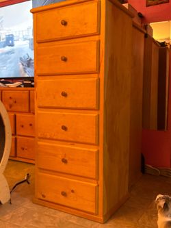 Solid Wood Tall Dresser (6-Drawer)