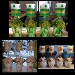 Hand Made Wine Glass Candle Holders