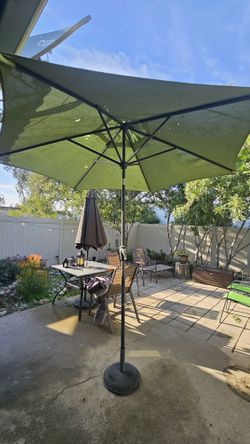 Green Outside Patio Umbrella