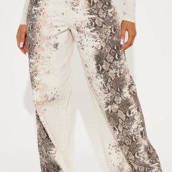 Baggy Snake Print Jeans