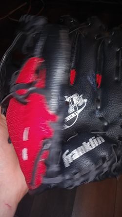 Red and Black Kids Tball Baseball Glove