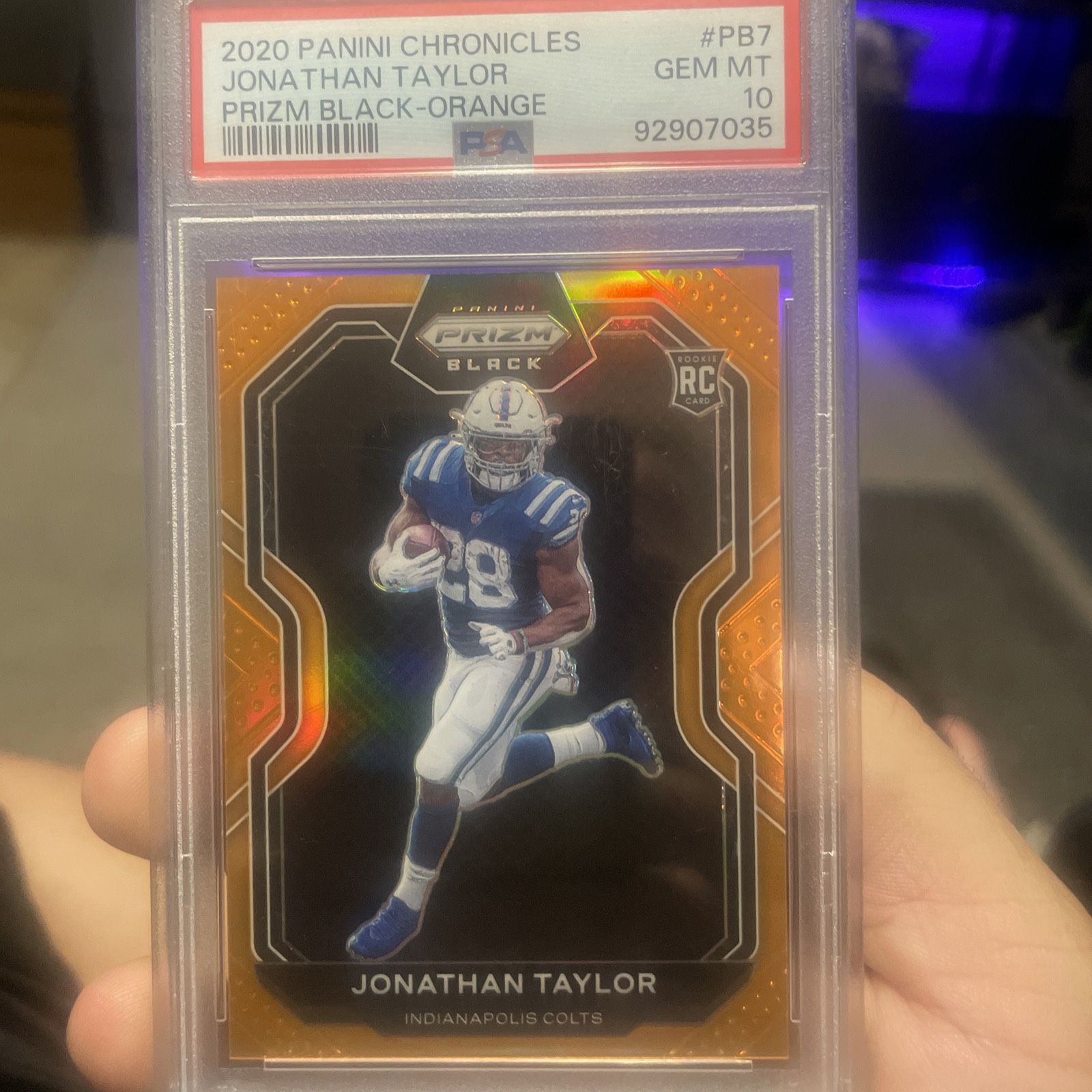 2020 Chronicles Prizm Black/Orange Jonathan Taylor Rookie