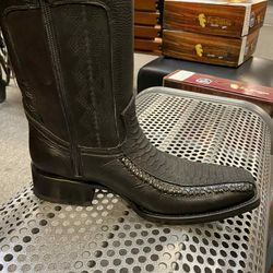 Nueva Bota Vaquera De Piel Con Cierre Para Hombre