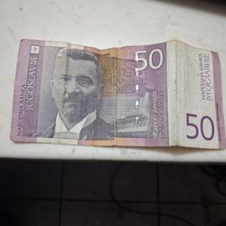 Yugoslavia 50 Dollar Bill
