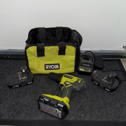 Ryobi 18V Drill Kit + 3 Batteries – Like New