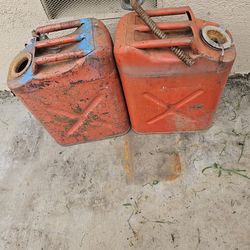 Two 5 gln metal Jerry Cans