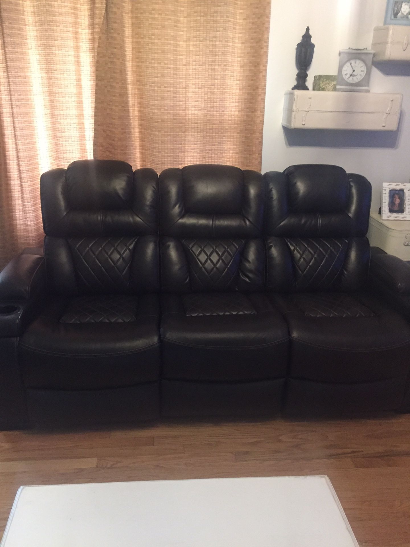 Power leather couch