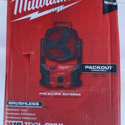 M25- Milwaukee M18 18-Volt Lithium-Ion Brushless Cordless PACKOUT Jobsite Fan (Tool-Only)