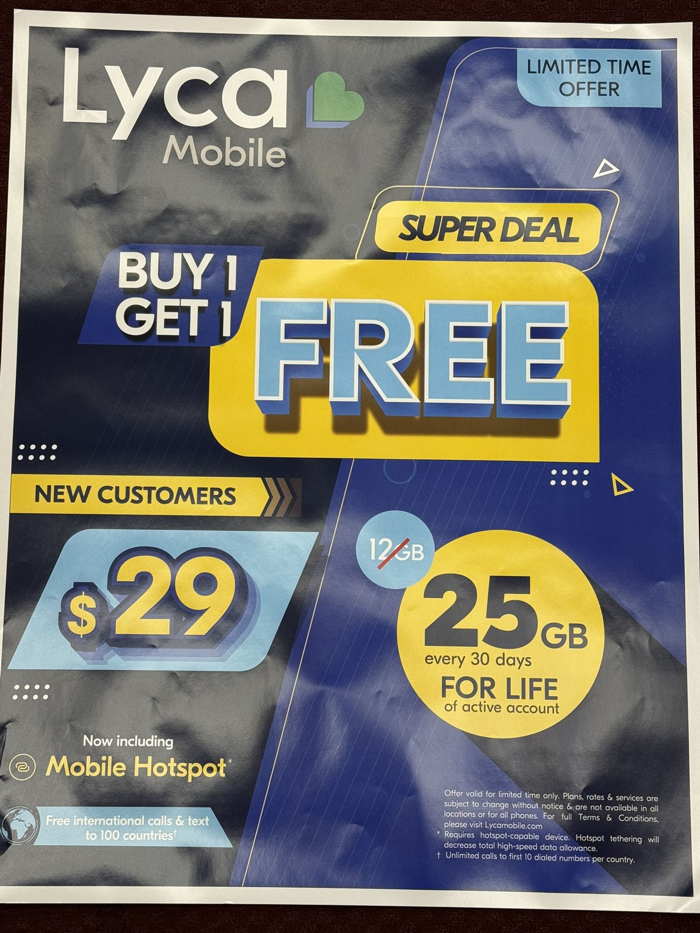 Free Month 25 GB $15 / Months Ending June 2025