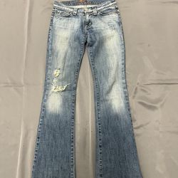 PLASTIC BY GLY Denim Jeans Boot Cut Low-Rise Distressed Women’s Size 3