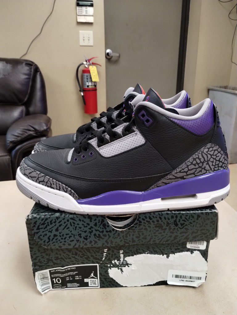 $200  Local pickup size 10 only.  Air Jordan 3 Court Purple Size 10  OG Box Ebay Authenticated.. No Trades  Real Offers Only 