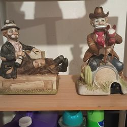 Vintage Waco Melody in Motion "Willie the Whistler" Hobo Music Box And Vintage WACO Melody In Motion "Wild West Willie" Porcelain Music Box