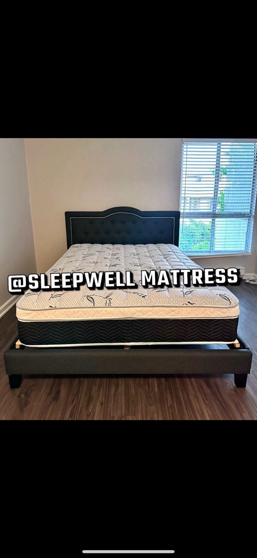 Queen Size Bed Frame With Pillow Top Mattress Included 