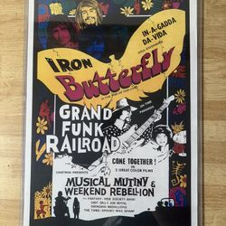 IRON BUTTERFLY IN-A-GADDA-DA-VIDA GRAND FUNK RAILROAD 11X17 MOVIE POSTER 1970