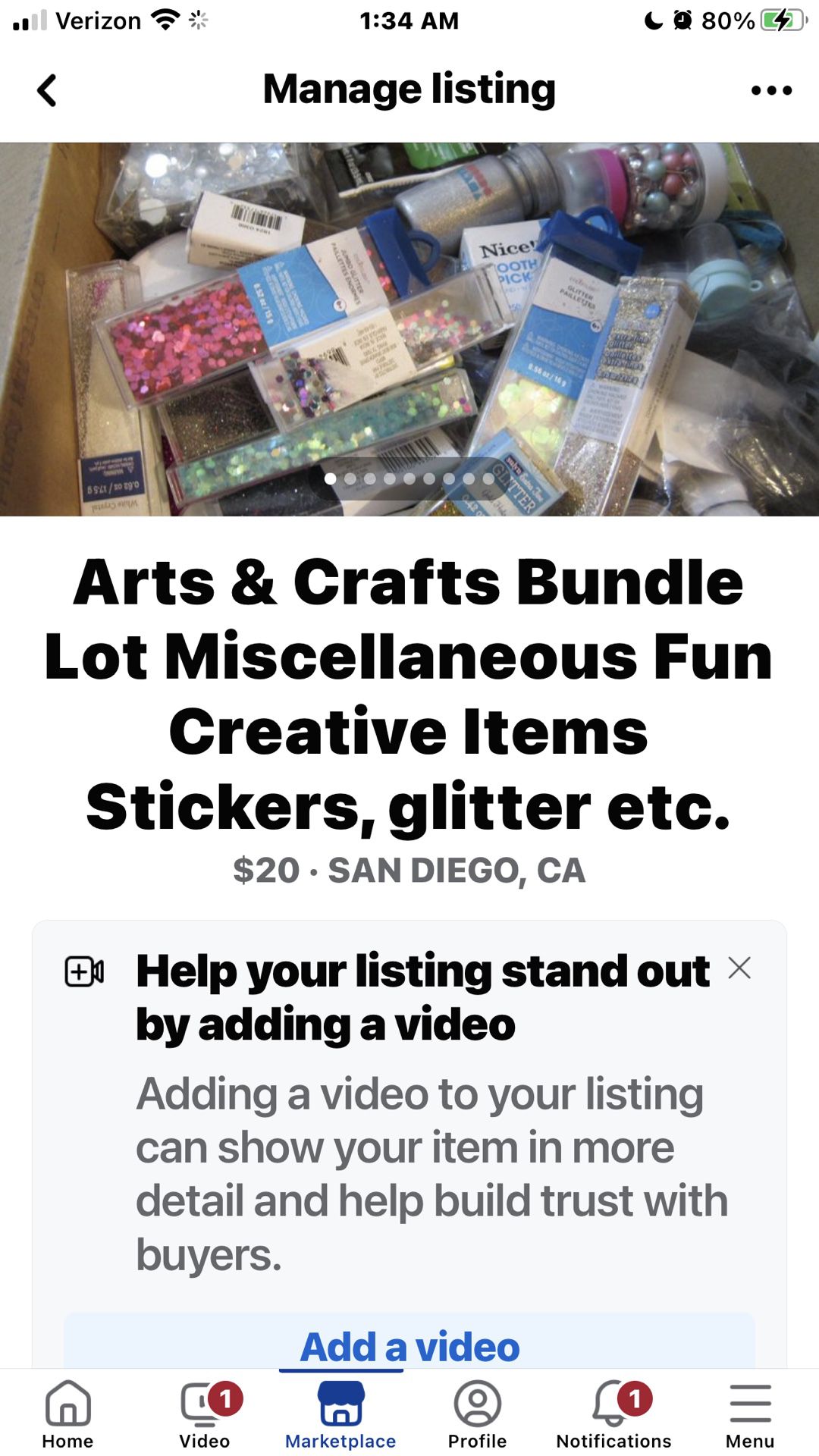 Bundle/lot 5lb Box Arts & Craft Miscellaneous Items
