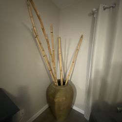 Floor Vase With Bamboo Stems
