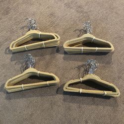 EUC HTF 48 (4 dozen) Velvet Beige Polka Dot Infant Hangers