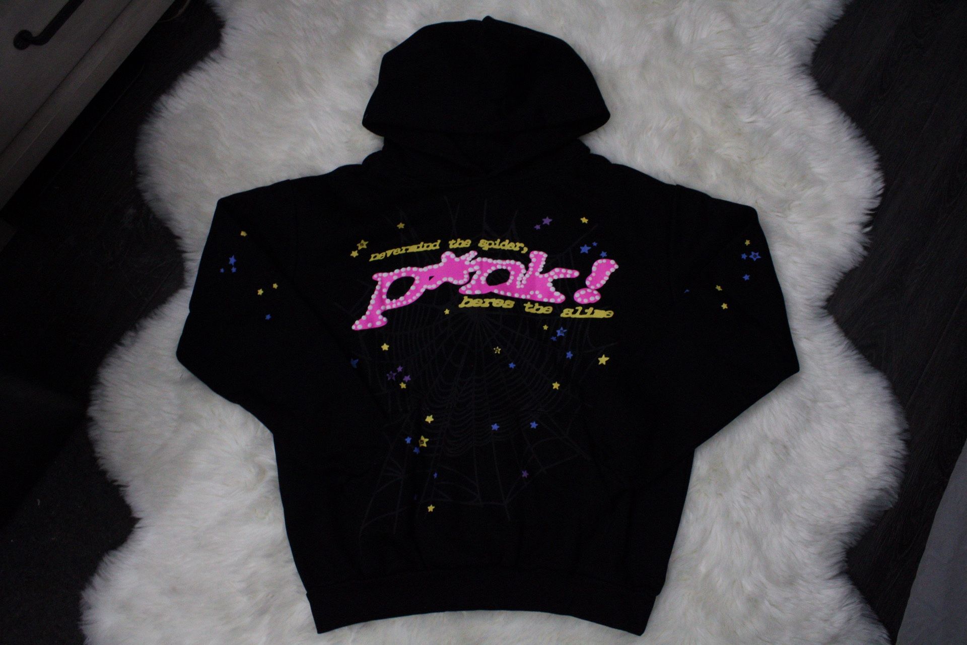 Sp5der Hoodie - Black Pink 