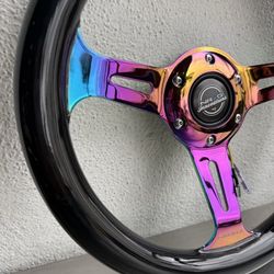 310MM WOOD GRAIN STEERING WHEEL