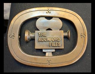 Vintage Al Shelton The Rockford Files Cast Crew Brass Belt Buckle James Garner