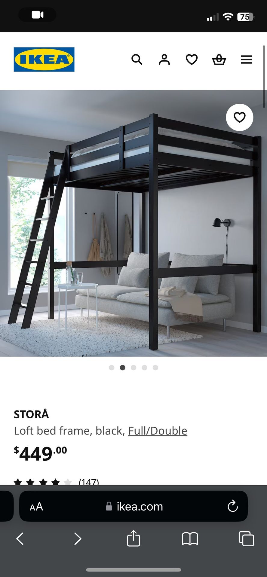 Stora Ikea Loft Bed Frame Full Size