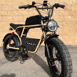2000W Peak Watt Electric Ebike, 35-39mph, Fat Tire, Includes Center Basket, 18ah Battery Incl (Blue Or Sand)