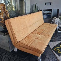 Mustard Yellow Modern Futon Couch Foldable Furniture Bed