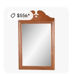 Ethan Allen Early American carved Maple Framed Mirror
