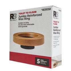 RELIABILT Jumbo Reinforced 4.9-in Brown Wax Jumbo toilet wax ring