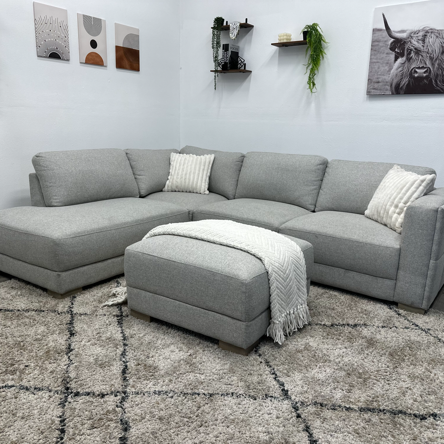 Grey Sectional Couch - Free Delivery