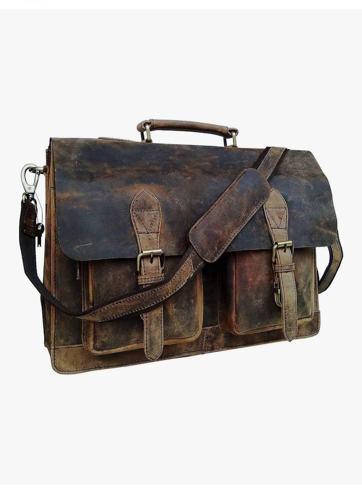 Retro Brown Laptop Messenger Bag Crossbody Office Laptop Bag