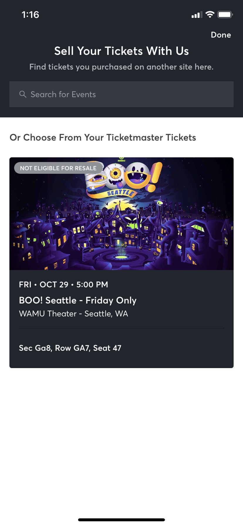 Boo Seattle Friday Only 