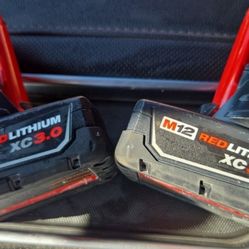 Two Milwaukee M2 3.0 Batteries Includes M12. Charger