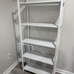 FATORRI 5 Tier Bookshelf, Metal and Wood Bookcase, Etagere Book Shelf for Display, Modern Shelving Unit Tall Book case for Home Office, Living Room (W