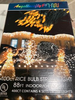 Angellovefly 400ct Rice Bulb String Lights 88ft
