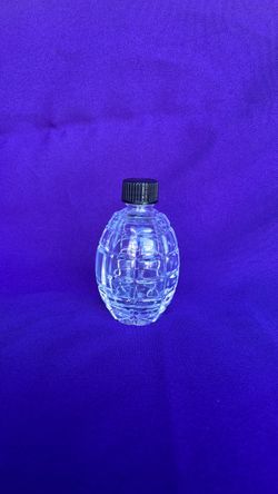 Hand Grenda to me Clear Glass Bottle with Black Cap