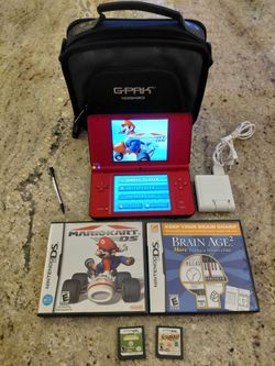 Nintendo DSi XL Super Mario Bros 25th Anniversary Edition Red Handheld + Game