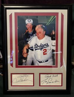 Orel Hershiser & Tommy Lasorda Signed Frame. Dodgers