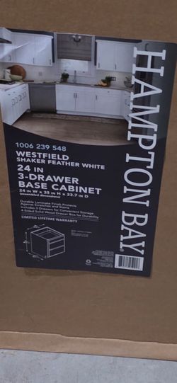 Westfield Hampton bay 24 inch 3 drawer bottom cabinet
