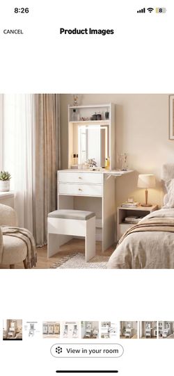 Small Vanity Desk With Mirror And Bench