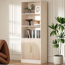 Oak Bookshelf with Drawers, 63" Tall Book Shelf with Storage, 3 Shelf Bookcase with Adjustable Shelf, 3 Tier Modern Book Shelf, Open Shelves Bookcase,