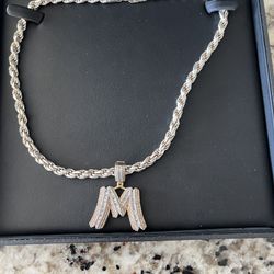 M Diamond Pendant 