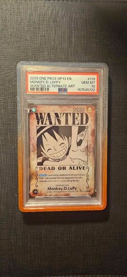 2025 One Piece EN Op13 Monkey.D.Luffy #118 Wanted Alternate Art PSA 10 Gem Mint